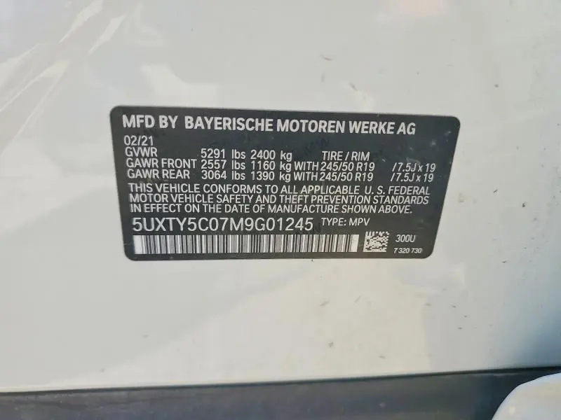 2021 BMW X3 XDRIVE30I  