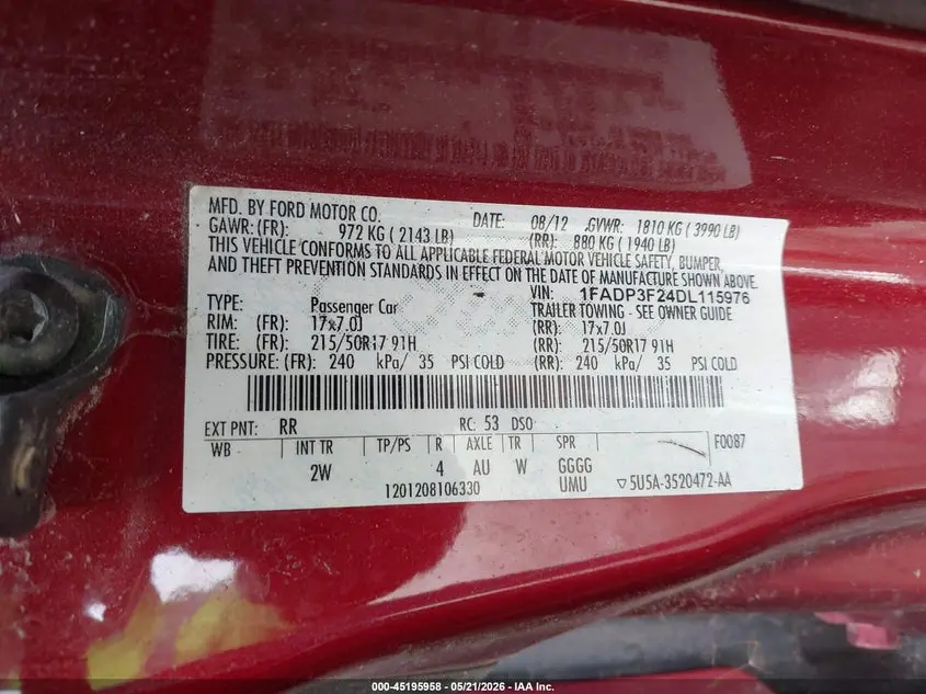 2013 FORD FOCUS SE