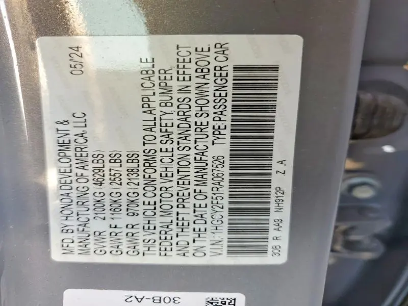 2024 HONDA ACCORD HYBRID SPORT  