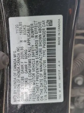 2021 HONDA CIVIC LX  