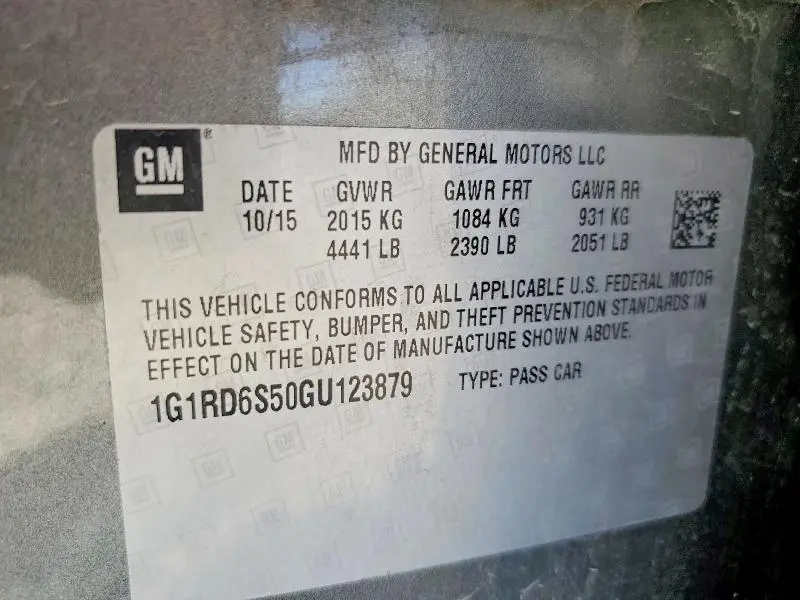 2016 CHEVROLET VOLT LTZ  