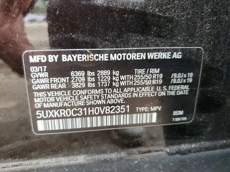 2017 BMW X5 XDRIVE35I  
