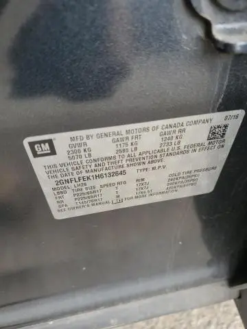 2017 CHEVROLET EQUINOX LT  