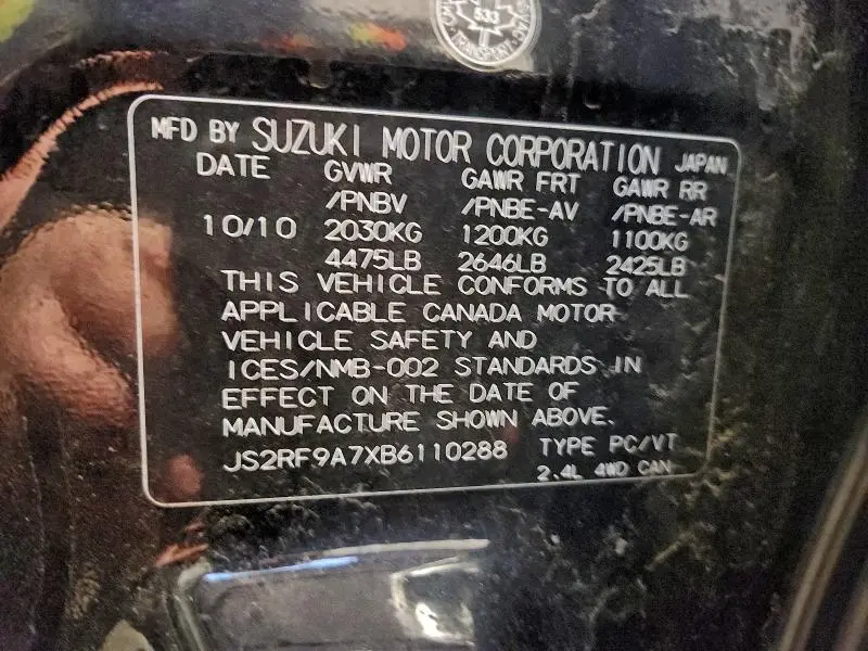 2011 SUZUKI KIZASHI SLS  