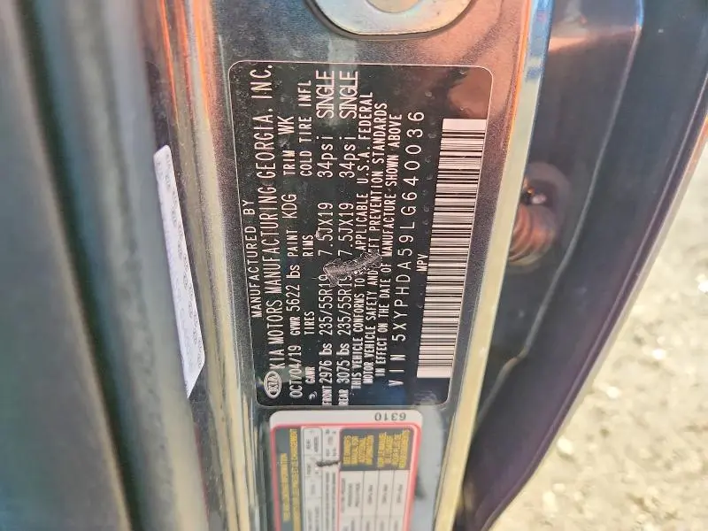 2020 KIA SORENTO EX V6  