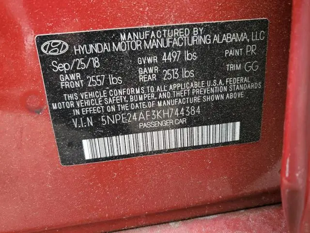 2019 HYUNDAI SONATA SE  