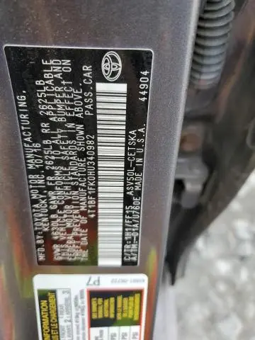 2017 TOYOTA CAMRY LE  