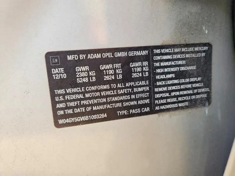 2011 BUICK REGAL CXL  