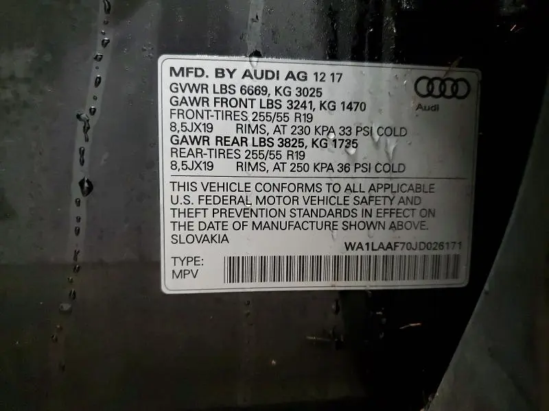 2018 AUDI Q7 PREMIUM PLUS  