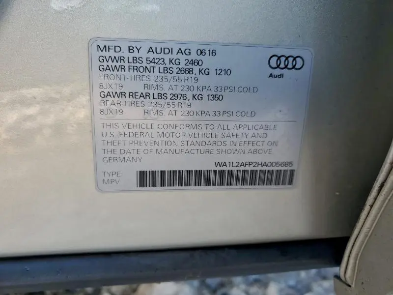 2017 AUDI Q5 PREMIUM PLUS  