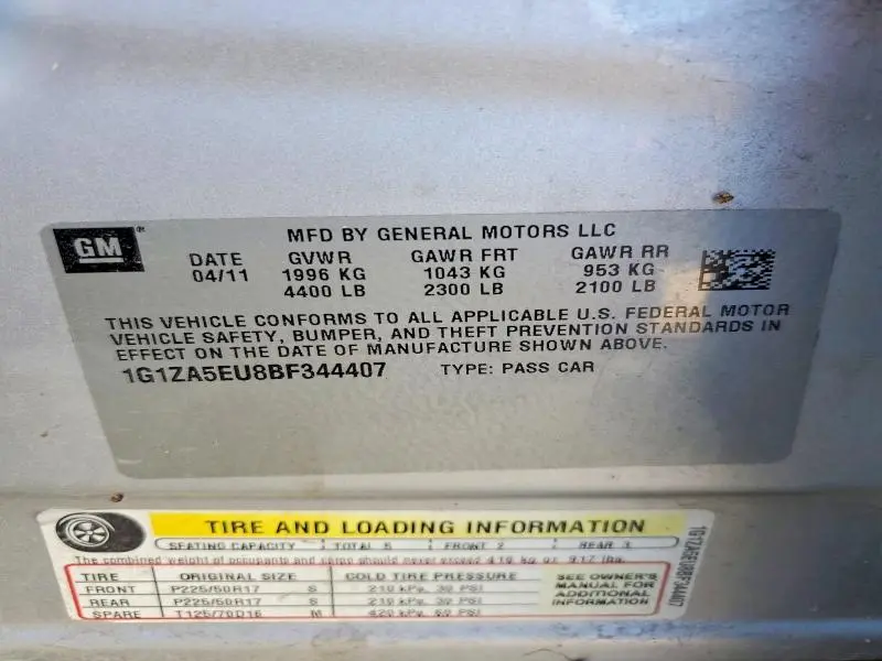 2011 CHEVROLET MALIBU LS  