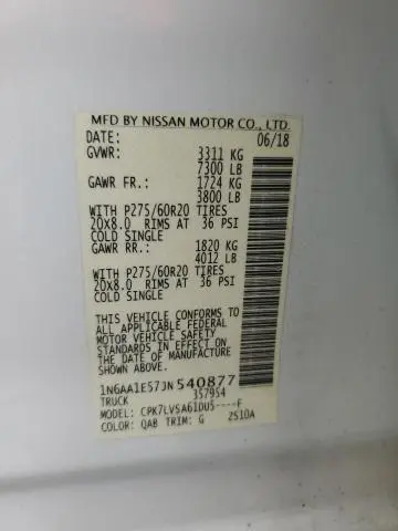 2018 NISSAN TITAN SV  