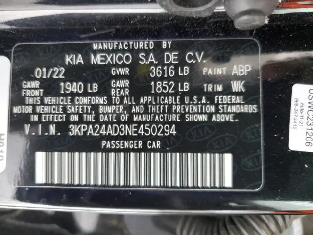 2022 KIA RIO LX  