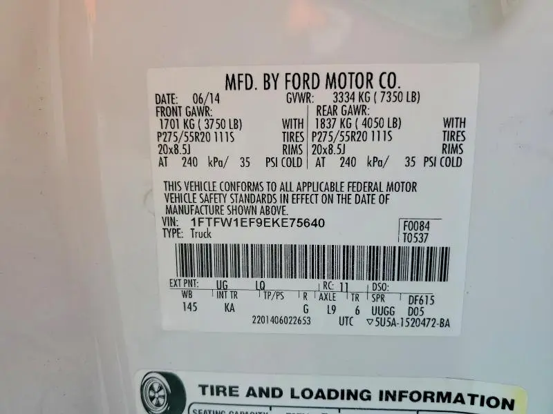 2014 FORD F150 SUPERCREW  