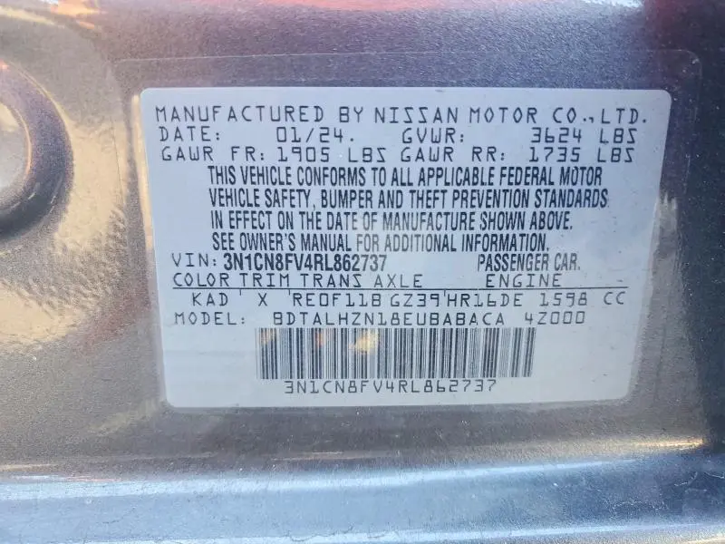 2024 NISSAN VERSA SR  