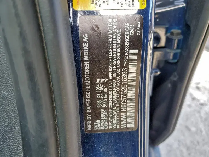 2016 MINI COOPER S CLUBMAN  