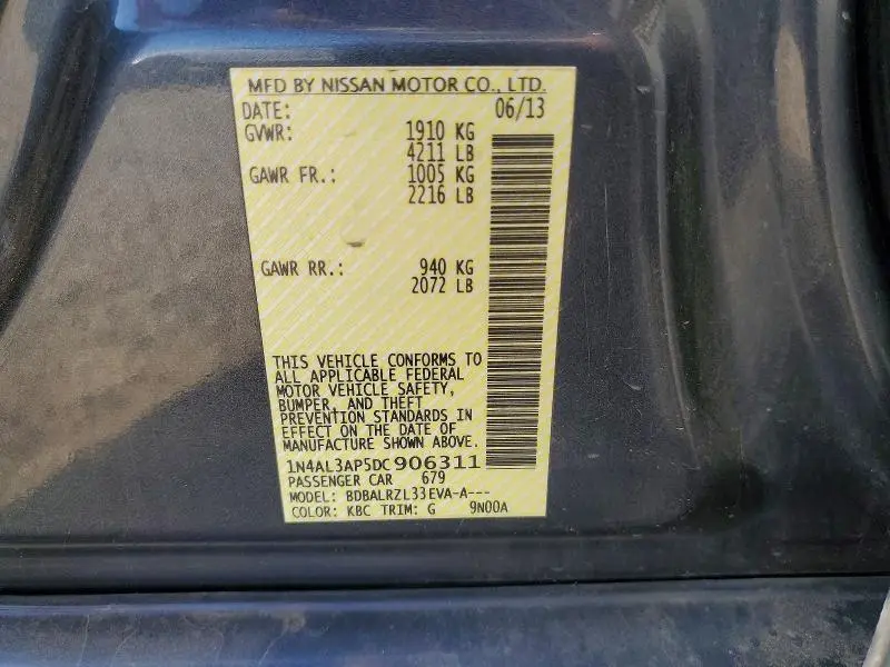 2013 NISSAN ALTIMA 2.5  