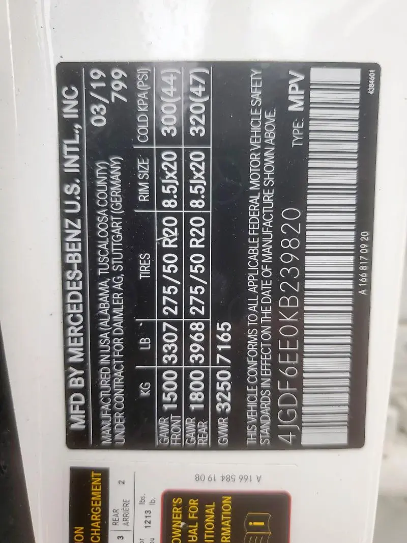 2019 MERCEDES-BENZ GLS 450 4MATIC  