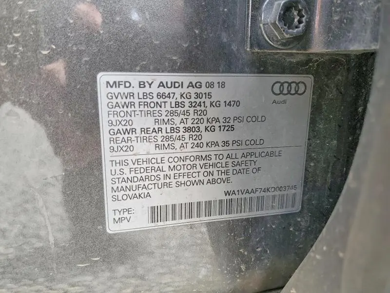 2019 AUDI Q7 PRESTIGE  