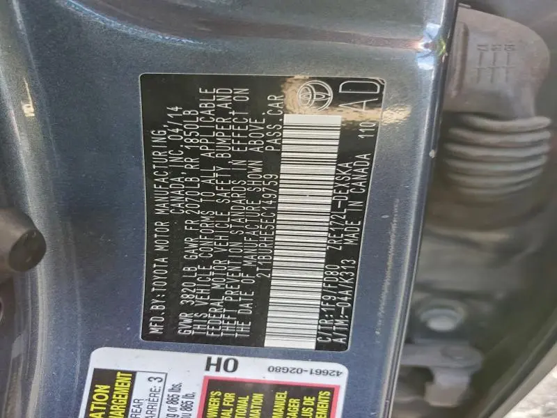 2014 TOYOTA COROLLA S PLUS  