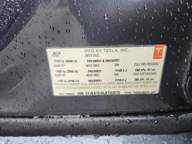 2018 TESLA MODEL S   