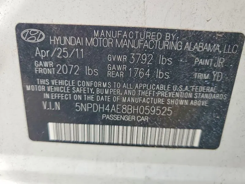 2011 HYUNDAI ELANTRA GLS  