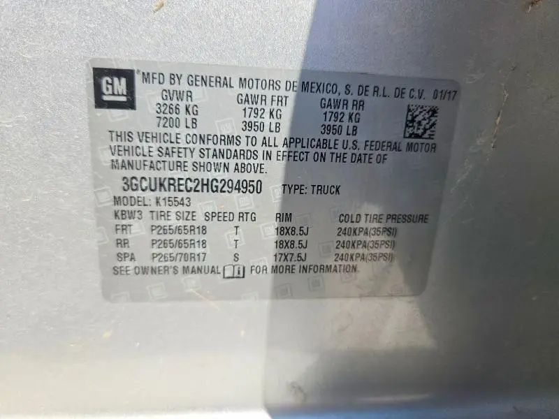 2017 CHEVROLET SILVERADO K1500 LT  
