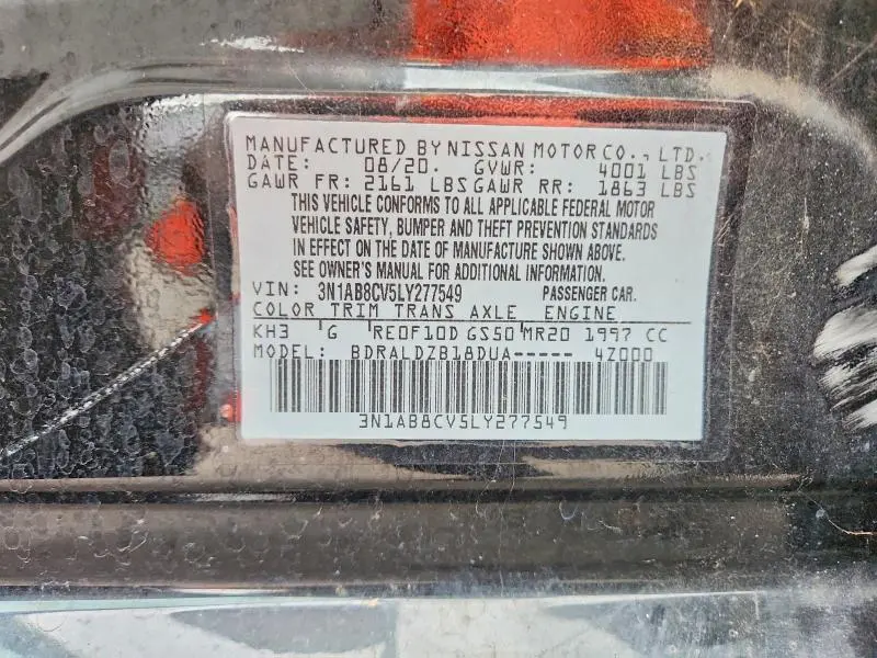 2020 NISSAN SENTRA SV  