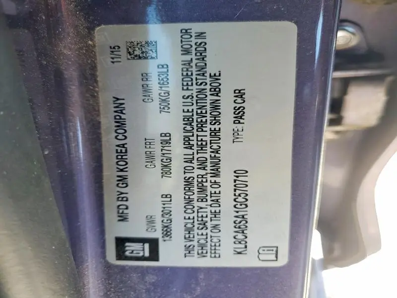 2016 CHEVROLET SPARK LS  