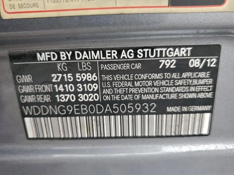 2013 MERCEDES-BENZ S 550 4MATIC  