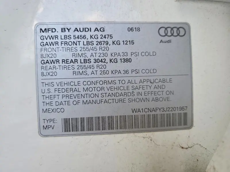 2018 AUDI Q5 PRESTIGE  