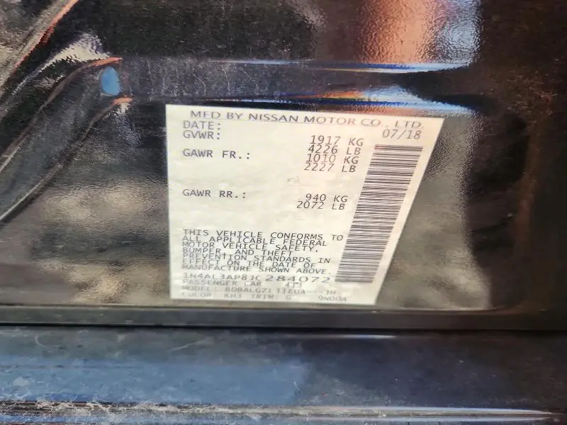 2018 NISSAN ALTIMA 2.5 S  