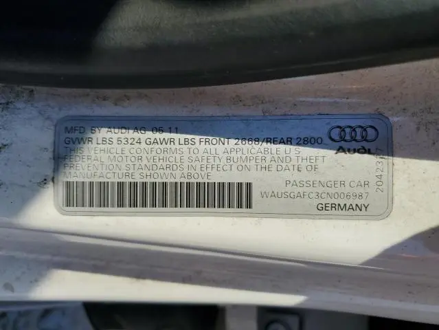 2012 AUDI A7 PRESTIGE  