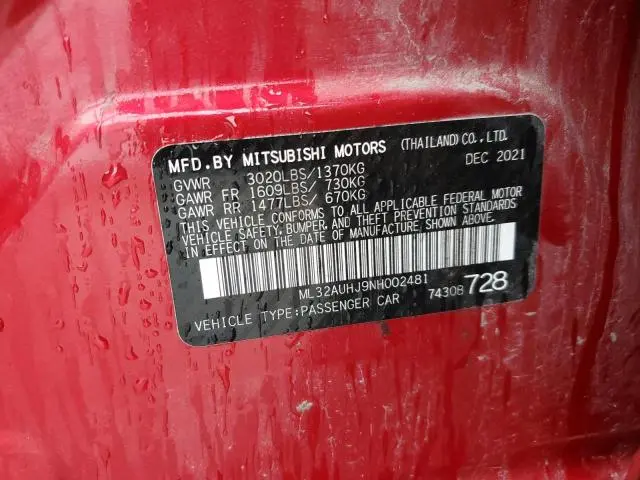 2022 MITSUBISHI MIRAGE ES  
