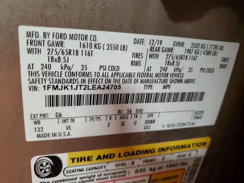 2020 FORD EXPEDITION MAX XLT  