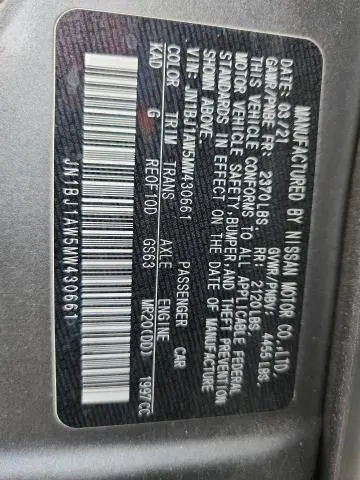 2021 NISSAN ROGUE SPORT S  