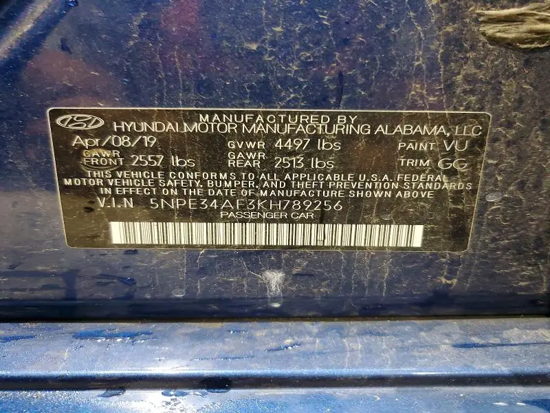 2019 HYUNDAI SONATA SEL  