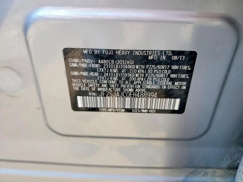 2014 SUBARU FORESTER 2.5I LIMITED  