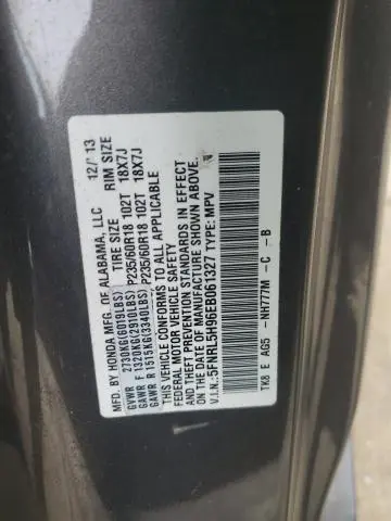 2014 HONDA ODYSSEY TOURING  