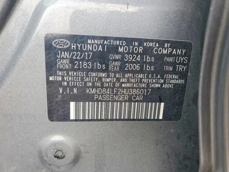 2017 HYUNDAI ELANTRA VALUE EDITION  