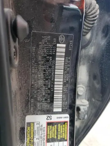 2021 TOYOTA CAMRY XLE  