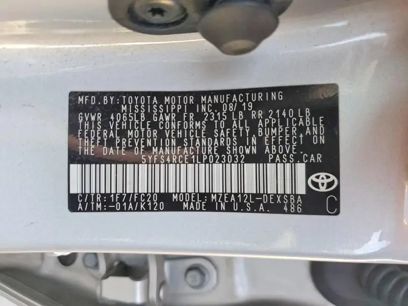 2020 TOYOTA COROLLA SE  