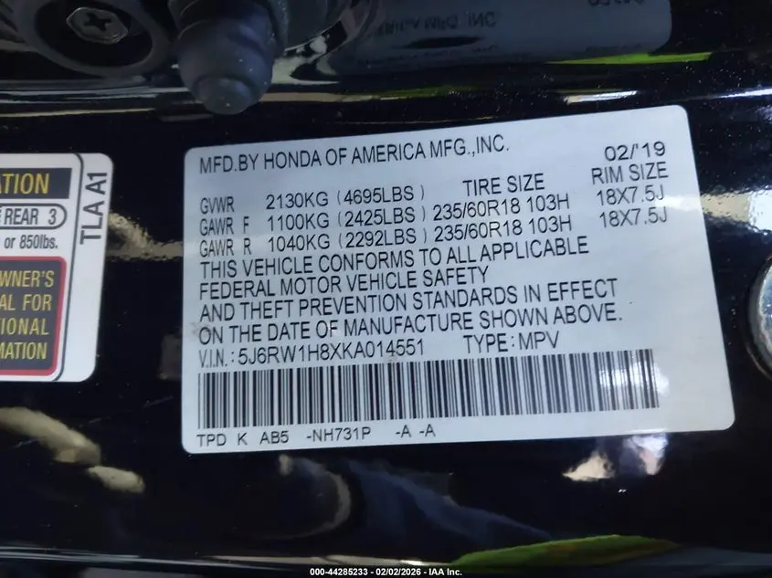 2019 HONDA CR-V EX-L