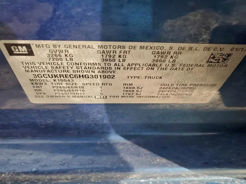 2017 CHEVROLET SILVERADO K1500 LT  