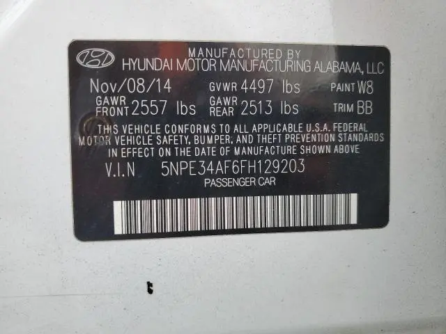2015 HYUNDAI SONATA LIMITED  