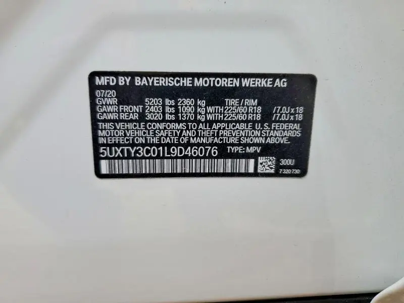 2020 BMW X3 SDRIVE30I  