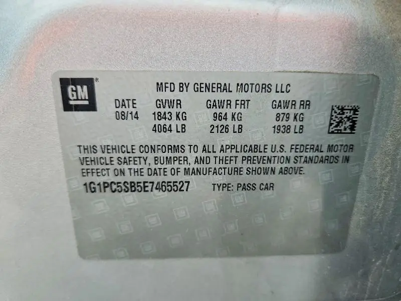 2014 CHEVROLET CRUZE LT  