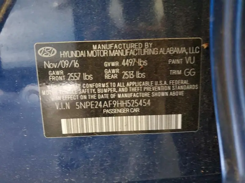2017 HYUNDAI SONATA SE  