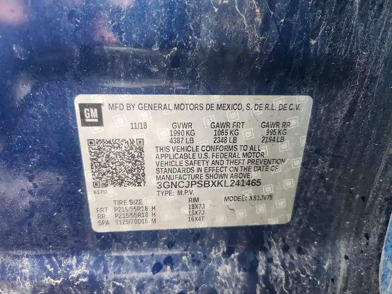 2019 CHEVROLET TRAX 1LT  