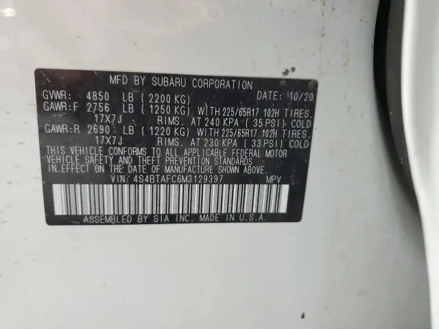 2021 SUBARU OUTBACK PREMIUM  